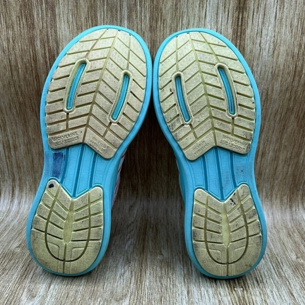 Wolverine Bolt Durashocks Women's Size 9W White Teal‎ Work Shoes W080058